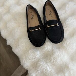 Black Suede Slip-On Flats